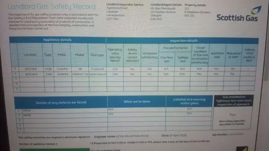 Gas Safety Cert April 2018 Gas Safety Cert